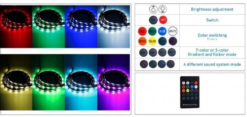Chassis Lamp LED RGB Strip, Undercar Body LED Light Kit With Wireless App Control Car Fancy Lights (Multicolor)