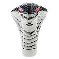 Car Cobra Head Gear Shift Knob,Touch Activated Ultra Red Eye LED Light,Handle Shifter Manual/Automatic Gear Shifting Knob Fits Most Cars Image 