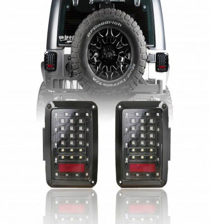 Jeep JK Tail Light Assembly Clear LED w/Brake Light & Turn Signal for Jeepr JK Wrangle 2007-2018 Image