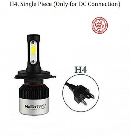 Nighteye LED Headlight Single Piece H4 Bridge Lux COB 36W 9000 lm (4500 lm per bulb) 6500K Image