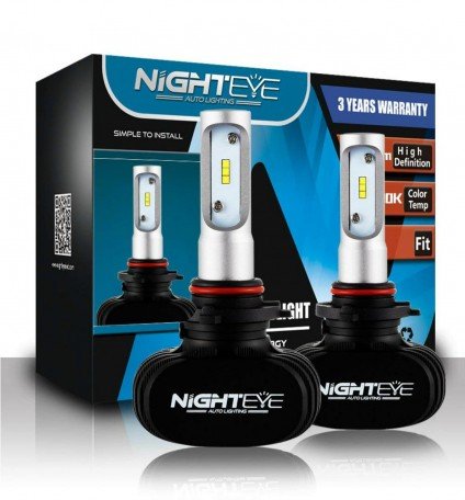 NIGHTEYE LED Headlight Bulbs LED Headlights with 2 Pcs 9005 HB3/H12/9045 LED CSP LED Headlight Conversion Kit 50W 8000lm 6500K Single Beam Image 