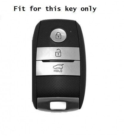 Silicone Key Cover for Kia Seltos 3 Button Smart Key (Black) Image 