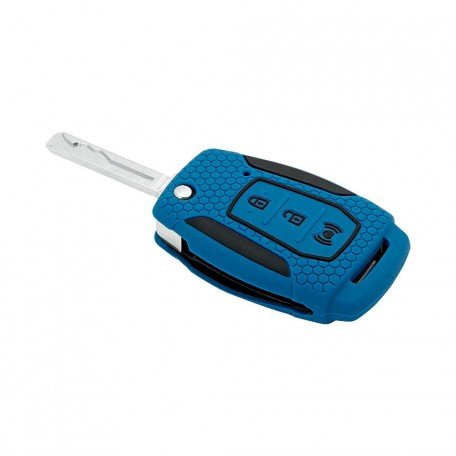 Silicone Key Cover for Mahindra XUV300, Alturas G4 flip Key (Blue)