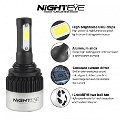 NightEye Ultrawhite Led Headlight Bulbs COB 72W (36W x 2) 9000lm (4500lm per bulb) 6500K 1 Year Warranty (9005/Hb3) Image 