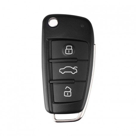  Silicone Key Cover for A1 A3 A6 Q2 Q3 Q7 TT TTS R8 S3 S6 RS3 3 Button flip Key (Black)