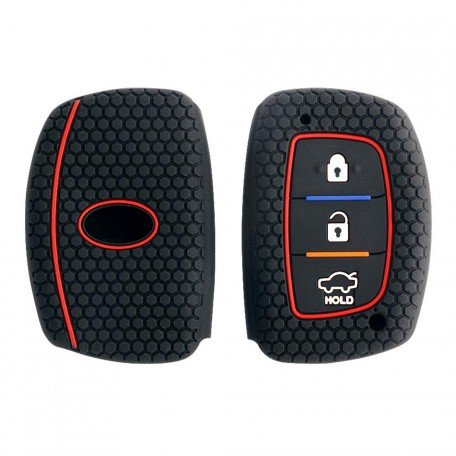 Silicone Smart Key Cover for Hyundai Creta, I20 Elite/Active, Grand I10, New Verna, Xcent Smart Key (Push Button Start Only) Image