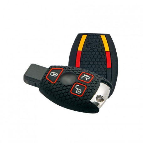 Silicone Key Cover Fir for Mercedes Benz C E M S CLS CLK GLK GLC G Class 3 Button Smart Key (Black)