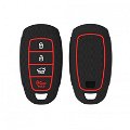 Silicone Key Cover fit for Hyundai Verna 2020 4 Button Smart Key (Black) Image 