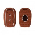 Silicone Key Cover for Renault Triber, Kwid, Duster 2016 Onward Models with 2 Button Remote Key (Tan,Pack of 1) Image 