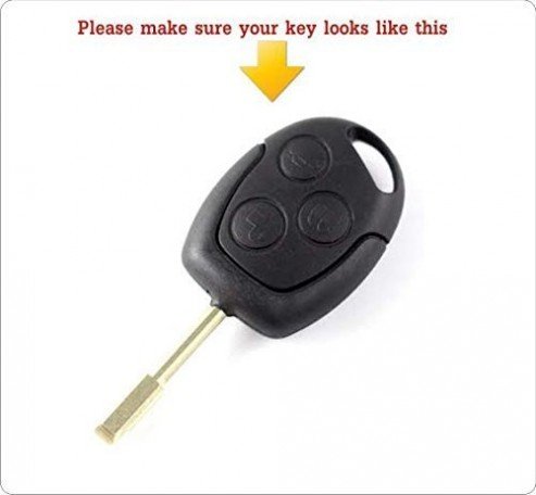Silicone Key Cover for Fiesta, Fusion, Figo 3 Button Remote Key (Black,Pack of 1)