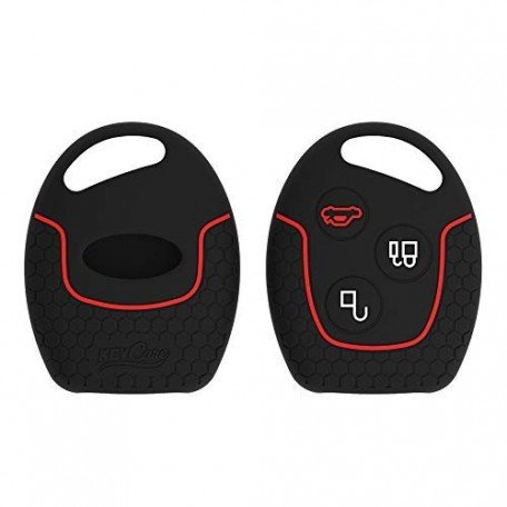 Silicone Key Cover for Fiesta, Fusion, Figo 3 Button Remote Key (Black,Pack of 1) Image