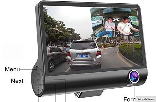  3 Way Car DVR Camera Driving Recorder Dash Cam Rear View Two Cameras Dual Lens Carcorder Night Vision Image