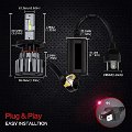 Arcades LED Headlight Bulbs LED Chips All-in-One Conversion Kit 6000K Cool White 90W/Set 15000LM (7500LMx2)(H4) Image 