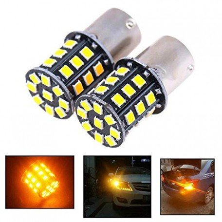 Amber Color P21W LED Bulb for Car Brake Indicator Reverse DRL(Pack of 2) Image
