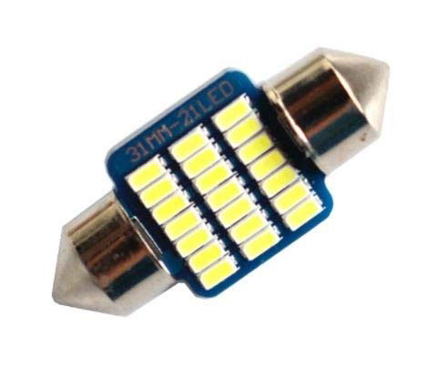 Car interior led Festoon Canbus 0.13A 31mm 21 smd 3014 LED error free Non polar dome Roof Lights White Image
