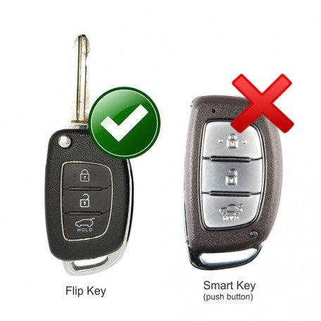  3 buttons Metal key Shell for Hyundai Grand i10 Nios flip Key Folding (Brown)