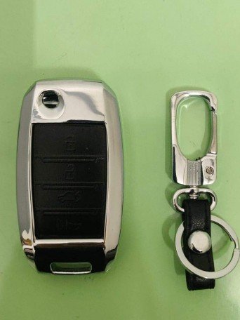 Metal key Shell For KIA SELTOS, SONET (3 Button FLIP Folding Key