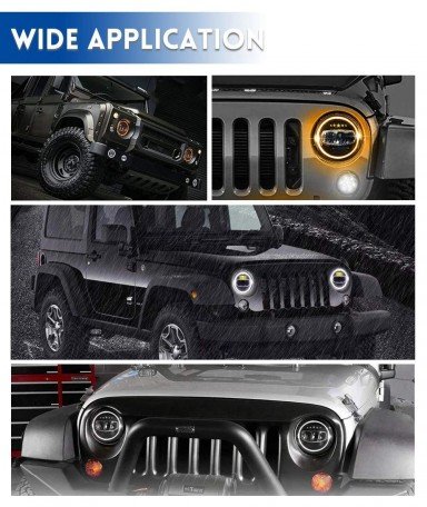 Cloudsale 7 Inch 90 watts LED Headlight for Jeep, Thar Wrangler Classic, Standard, Electra Models (Pack of 2) Image 