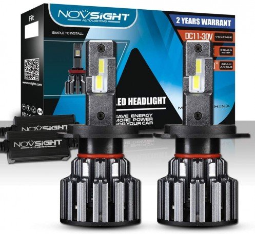 Novsight H4 LED Headlight Bulbs TX SMD LED Chips All-in-One Conversion Kit 6000K Cool White 90W/Set 15000LM (7500LMx2)