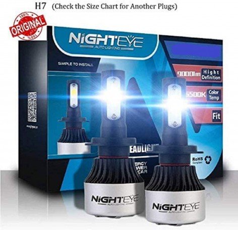 NightEye S2 H7  COB LED Car Headlights  72W 9000LM 6500K 2PCS - H7 Image 