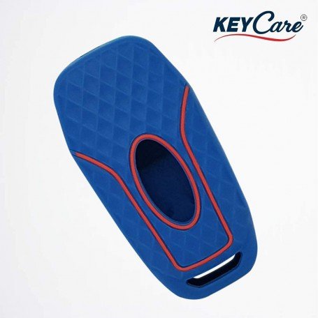 Silicone Key Cover for Figo Aspire/Endeavour Flip Keys Folding (Blue) (Pack of 1)