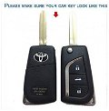 Leather Key Cover for3 Button Remote Flip Key Cover for T-oyota Corolla Altis/Innova Crysta( 1 Piece) Image 