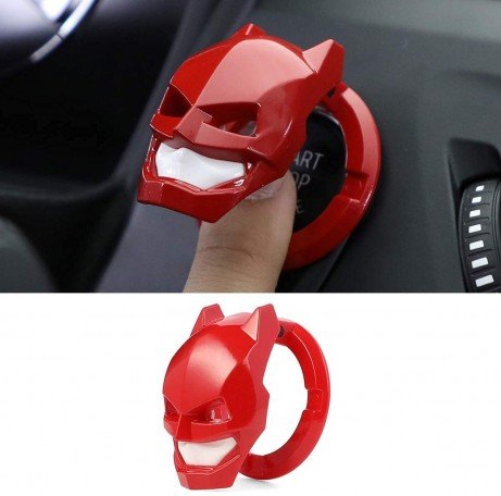 Push to Start Button Ignition ABS Cover Car Engine Start Stop Button Cover Interior Universal Button Decoration Ring (pack of 1, Red) Image 
