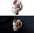 IM ABS Push to Start Button Ignition Cover Car Engine Start Stop Button Cover Interior Universal Button Decoration Ring (pack of 1, Silver/Red) Image 