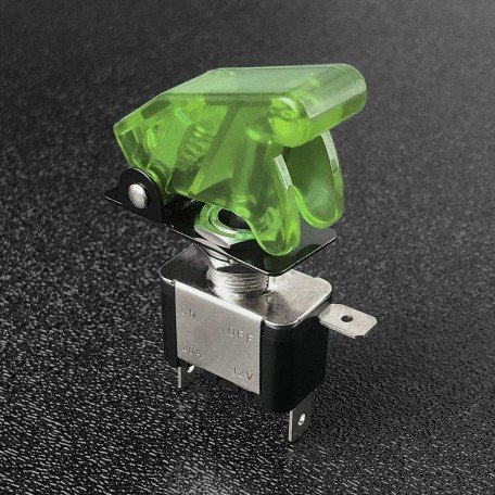 20 Ampere Brighten Green cover aircraft/rocket style led toggle switch (pack of 1) Image