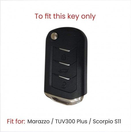 Leather Key Cover for Mahindra tuv 300+ ( 1 Piece) Image 