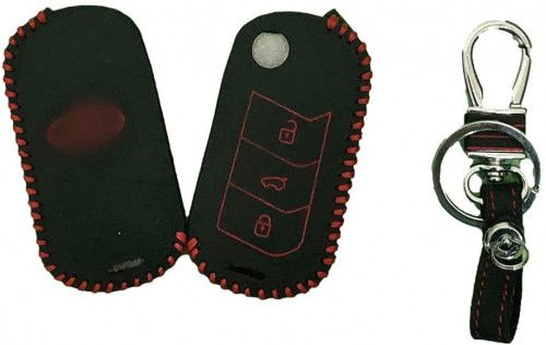 Leather Key Cover for Mahindra tuv 300+ ( 1 Piece) Image