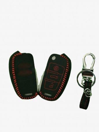 Leather Key Cover for Q7 Flip Key 3button Image