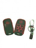 Leather Key Cover for K-ia Carnival 5 Button Smart key(1 Piece) Image 