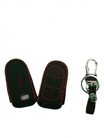 Leather Key Cover for Jeep compass smart key(1 Piece) Image 