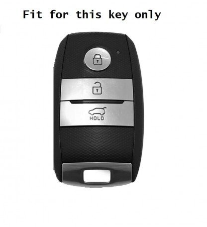 Leather Key Cover for Kia Sonet, Seltos 3 Button Smart Key (Push Button Start Models, 1 Piece) Image 