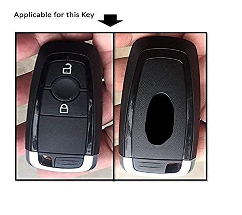 Carbon Fiber Key Fob Cover Shell Keyless Key Hard Case with Keychain Ford Ecosport New(Blue) Image 