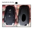 Carbon Fiber Key Fob Cover Shell Keyless Key Hard Case with Keychain Ford Ecosport New(Red) Image 