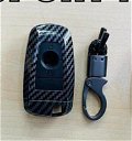 Carbon Fiber Key Fob Cover Shell Keyless Key Hard Case with Keychain Ford Ecosport New(Back) Image 