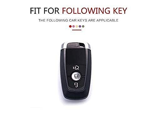 Carbon Fiber Key Fob Cover Shell Keyless Key Hard Case with Keychain New Ford Endeavour Smart Key (Red)