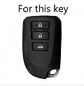 Carbon Fibe Car Key Case for Toyota Prado Vios Yaris Previa 2 3 Buttons Smart Remote Fob Shell Cover Keychain Protector Bag(Blue) Image 
