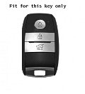 Carbon Fibe Car Key Case for (Blue) Kia Sonet, Seltos 3 Button Smart Key (Push Button Start Models, Black, 1 Piece) Image 