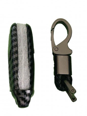 Carbon Fiber Key Cover for Ford Figo Aspire and Ford Endeavor for Flip(Folding) Key only (Black) Image 