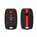 Silicone Key Cover fit for Kia Seltos 4 Button Smart Key (Please Compare Key Shape and Buttons Before Placing Order)(Black) Pack of 1 Image 