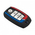 Duo Style Key Cover for Seltos, Sonet, Carnival, Seltos X-line Smart Keys (Red/Blue) Image 