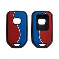 Duo Style Key Cover for for Honda City, Jazz, WR-V, Amaze, Civic Smart Keys (Red/Blue) Image 