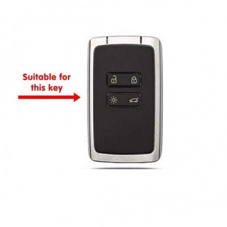 Leather Key Cover for Compatible With Renault TRIBER Koleos Kadjar Scenic Megane Sandero Scenic Card Key Bag 4 Button Key Shell (1 Piece) Image 