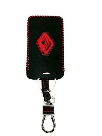 Leather Key Cover for Compatible With Renault TRIBER Koleos Kadjar Scenic Megane Sandero Scenic Card Key Bag 4 Button Key Shell (1 Piece)