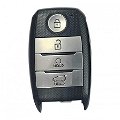 Leather Key Cover for Fit for Kia Sonet, Seltos 2020 4 Button Smart Key (Push Button Start Models, 1 Piece) Image 