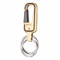  Double Ring Metallic Hook Locking Premium Key Ring or Key Chain for Car/Bike and multipurpose Keys (Pack of 1, Golden) Image 