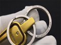  Double Ring Metallic Hook Locking Premium Key Ring or Key Chain for Car/Bike and multipurpose Keys (Pack of 1, Golden) Image 